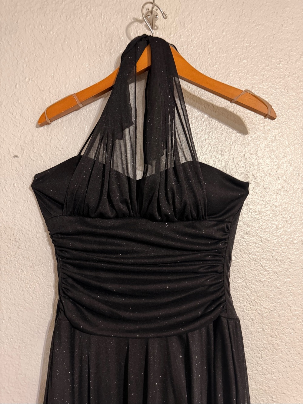 Black Y2K Halter Glitter Fairy Dress [Small] - Picture 3 of 16